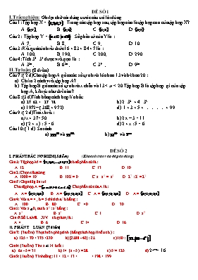Kiểm tra chương 1 môn Đại số 6